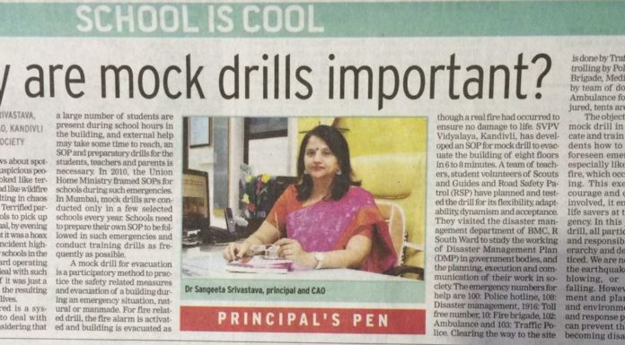 MOCK DRILLS IN SCHOOLS: WHY AND HOW