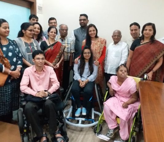 3 wheelchairs donated today at KES’ Sri T. P. Bhatia College Conference Room by ACI Dr. Girish Trivedi Rtn Bharat shah and team.