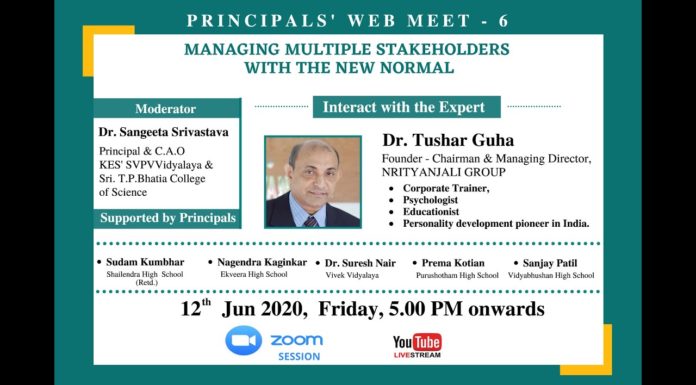 Managing Multiple Stakeholders with the new normal web meet session with Dr.Tushar Guha -12.06.2020